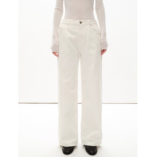 白色微阔喇叭牛仔裤 MHV 春日松弛感 中腰纯棉 ARCHIVE