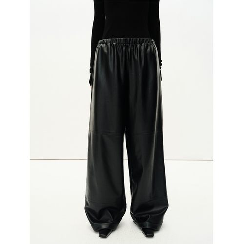 MHV ARCHIVE 环保皮革女士卷脚皮裤