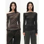 ARCHIVE 25新款 100%精纺羊毛 MHV 女士斜肩长袖 打底