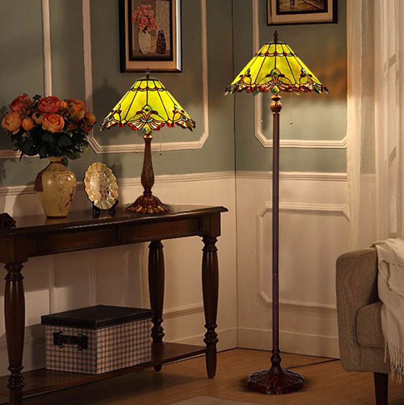 HAUTY 17寸欧式宫廷伞形落地灯低调奢华英式简约客厅书房卧室台灯