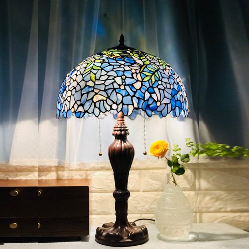 紫藤之恋纯手工彩玻艺术落地灯