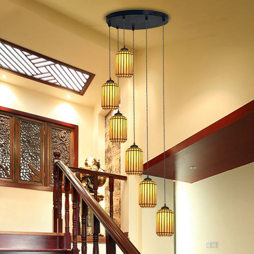 新中式复古古典多头吊灯