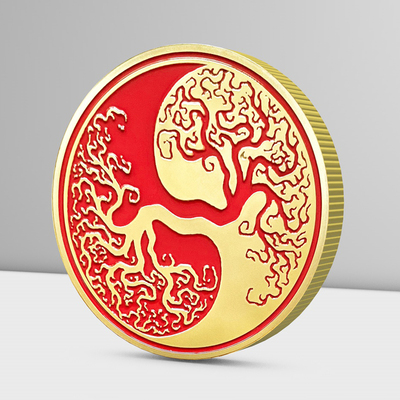 阴阳树太极图金属硬币八卦金币