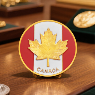 加拿大枫叶镀金币银币收藏 伊丽莎白女王硬币旅游伴手礼小礼品