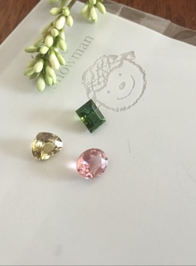 糖果色碧玺裸石小戒指现货热销