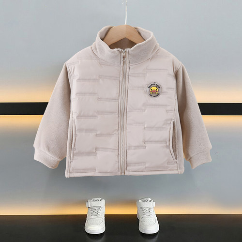 新阳(黑金版）小黄鸭男女童秋冬奥利绒棉服校服神器拉链上衣