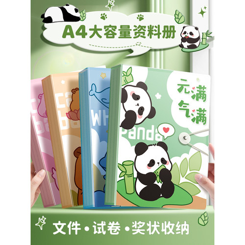 真彩A4文件夹资料册试卷收纳袋奖状收集册透明插页活页小学生专用