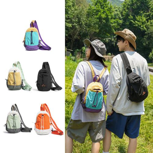 户外徒步骑行露营休闲小背包胸包多用轻量化迷你双肩包旅行水杯包