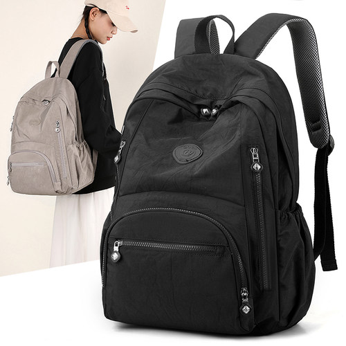 博卜户外防泼水双肩包男士电脑包背包女多口袋大学生书包可套拉杆