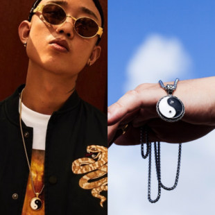 国潮风GAI周延同款时尚太极吊坠嘻哈说唱潮人简约男女钛钢项链