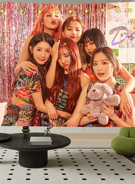 (G)-IDLE(女)孩子们组合明星床头挂毯背景布海报房间墙布挂布