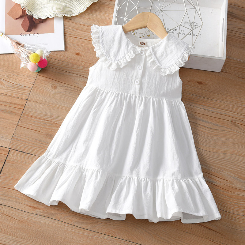 女童无袖背心裙子夏季女宝宝洋气娃娃领连衣裙2025新款白色衬衫裙,童装/婴儿装/亲子装,连衣裙,淘宝优惠券,粉丝福利购,淘宝优惠卷