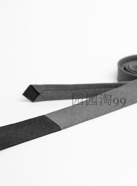 欧美时尚潮流休闲热卖新复古亚麻布手工学院拼接领带黑色灰色5CM