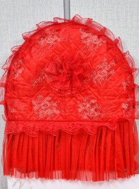 欧式凳子镜子红色全包盖巾蕾丝梳妆台盖布艺床头柜万能防尘罩定做