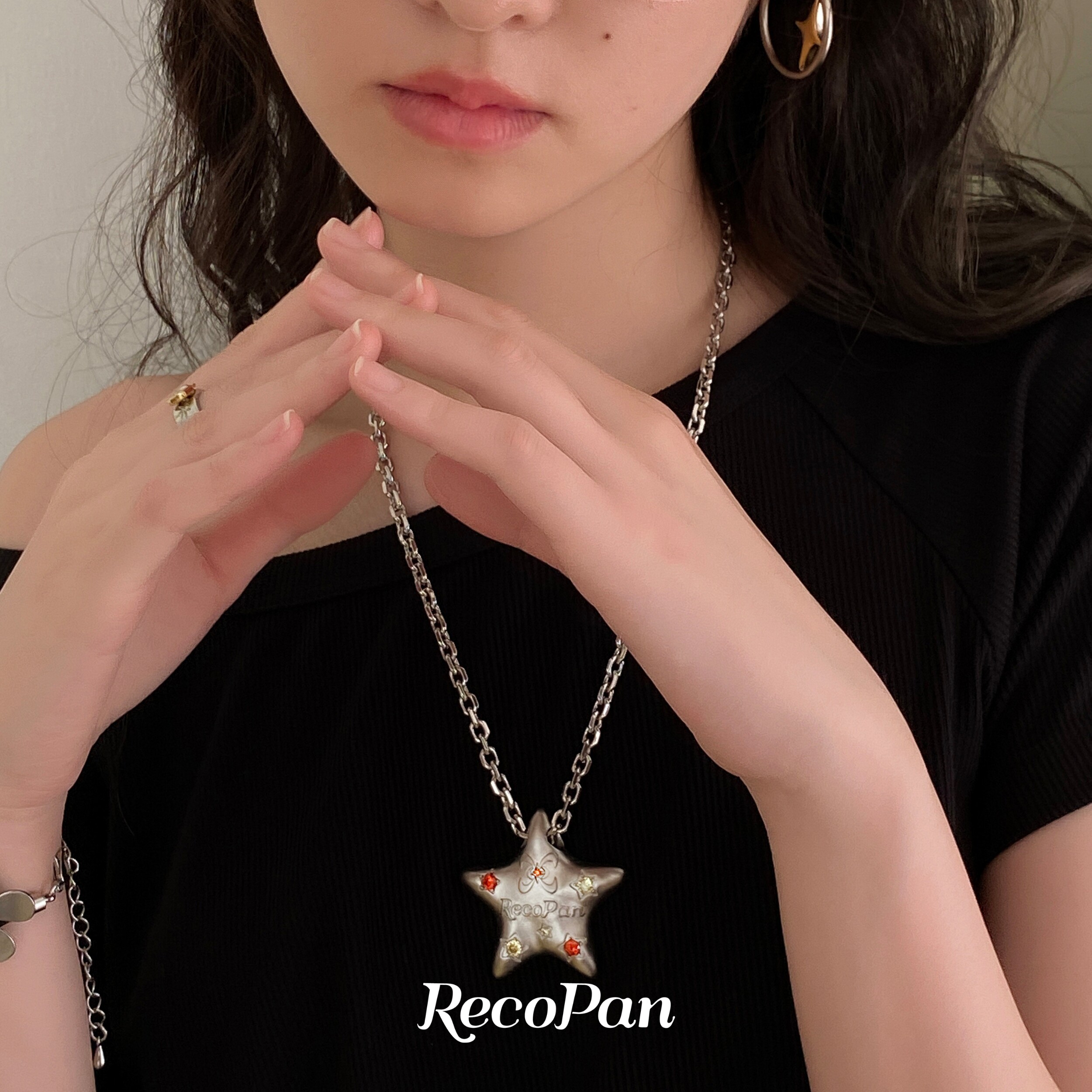 【枪枪同款】RecoPan重塑未来/原创做旧哑光个性星星项链卫衣链