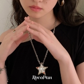 原创做旧哑光个性 RecoPan重塑未来 星星项链卫衣链 枪枪同款