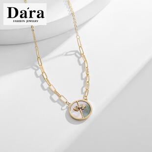 意中人贝壳项链2024年新款女夏季气质个性时尚款锁骨链简约设计感