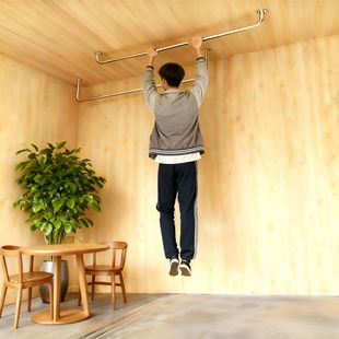 不锈钢阳台顶装晾衣杆上墙挂衣架U型壁挂式晒衣杆正挂服装展示架