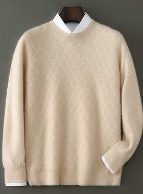 QG616秋冬男士100%羊毛针织衫男 软糯亲肤毛衣通勤休闲高级感上衣