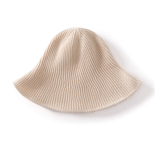 MJ654秋冬时尚单品女士100%山羊绒针织渔夫帽兼具保暖与潮流感