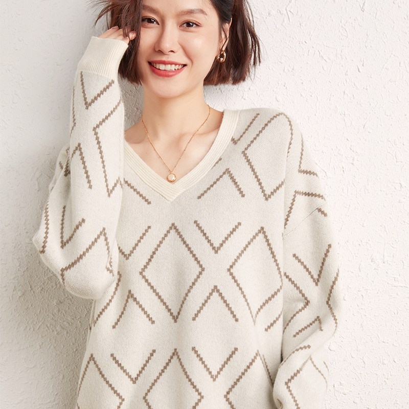 YZL523女士秋冬氛围感毛衣之选!羊绒衫宽松不挑身材超有复古质感,女装/女士精品,羊绒衫,淘宝优惠券,粉丝福利购,淘宝优惠卷