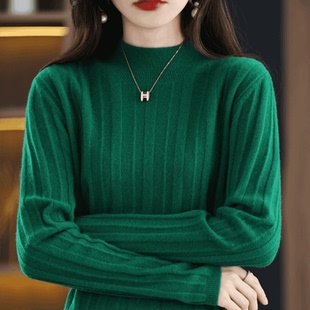 春秋女时尚 薄款 气质女神范减龄上衣 女新款 WRM021半高领纯羊毛衫