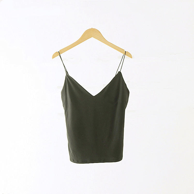 清仓细肩带露肩性感弹力吊带衫