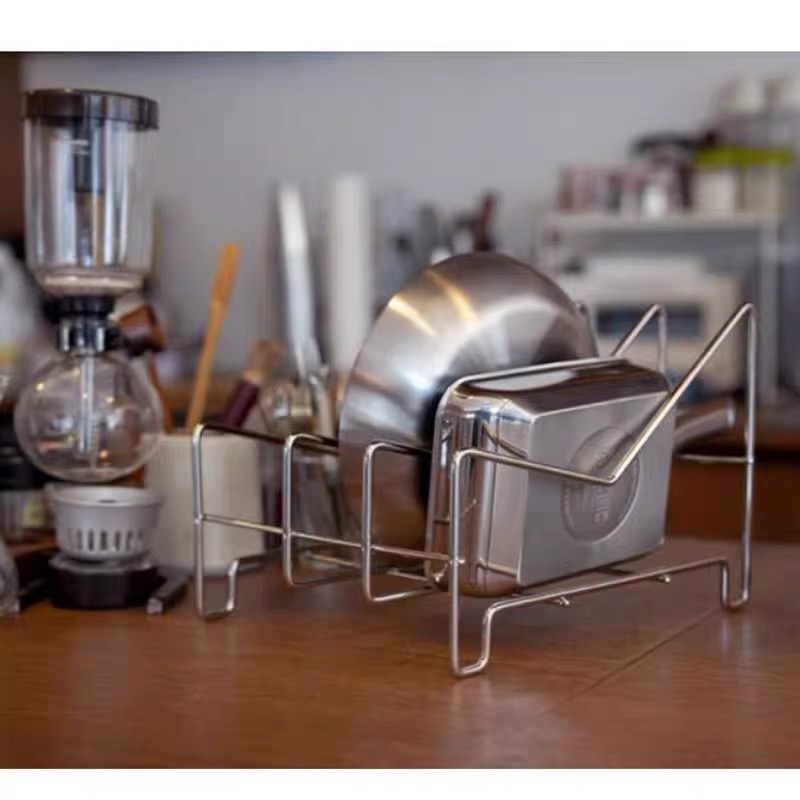 304不锈钢平底锅砧板锅盖收纳架