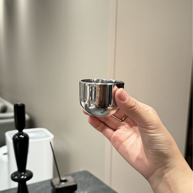 小酌怡情304不锈钢小酒杯白酒杯烈酒盏小圆杯 防摔酒具实心小茶杯