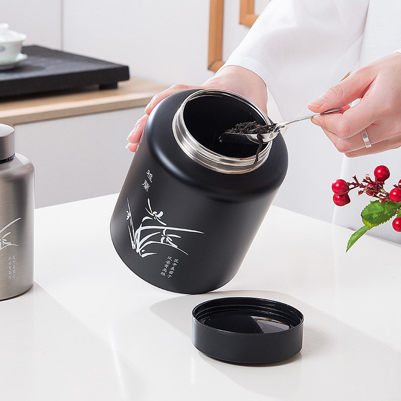不锈钢密封茶叶罐 防潮茶罐 茶叶包装盒存储收纳空罐空盒带勺高级,餐饮具,茶叶罐,淘宝优惠券,粉丝福利购,淘宝优惠卷