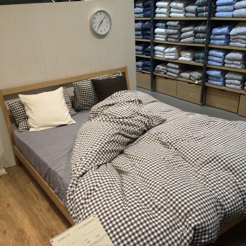 日式简约全棉水洗棉床单款四件套