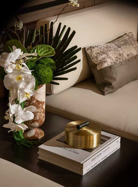 轻奢大理石花瓶书籍桌面摆件