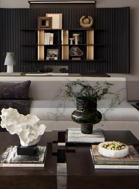 现代样板间客厅洽谈桌茶几组合