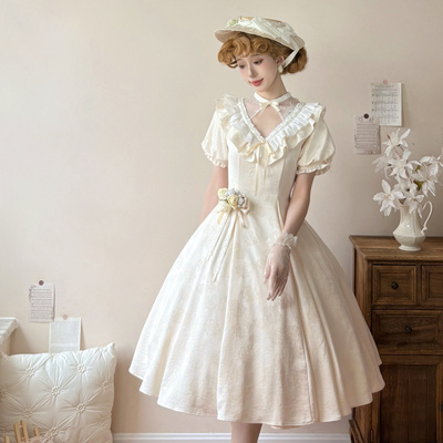 夏日白桦林4团 现货掉落喵普拉斯原创LOLITA设计六片裁连衣裙新款