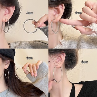 爆款大圆圈耳环轻奢高级感气质小众女士金色耳圈个性气质时尚素圈