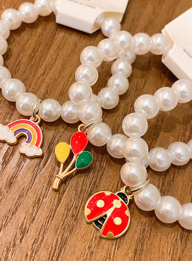 原创设计防珍珠项链男女儿童通用甜美吊坠饰品百搭潮玩包挂件