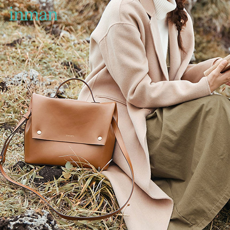 茵曼女包2020新款真皮手提包女大包冬季复古大容量单肩斜挎包女