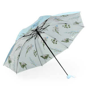 天堂伞双层防晒太阳伞防紫外线遮阳伞三折叠女士便携晴雨两用伞