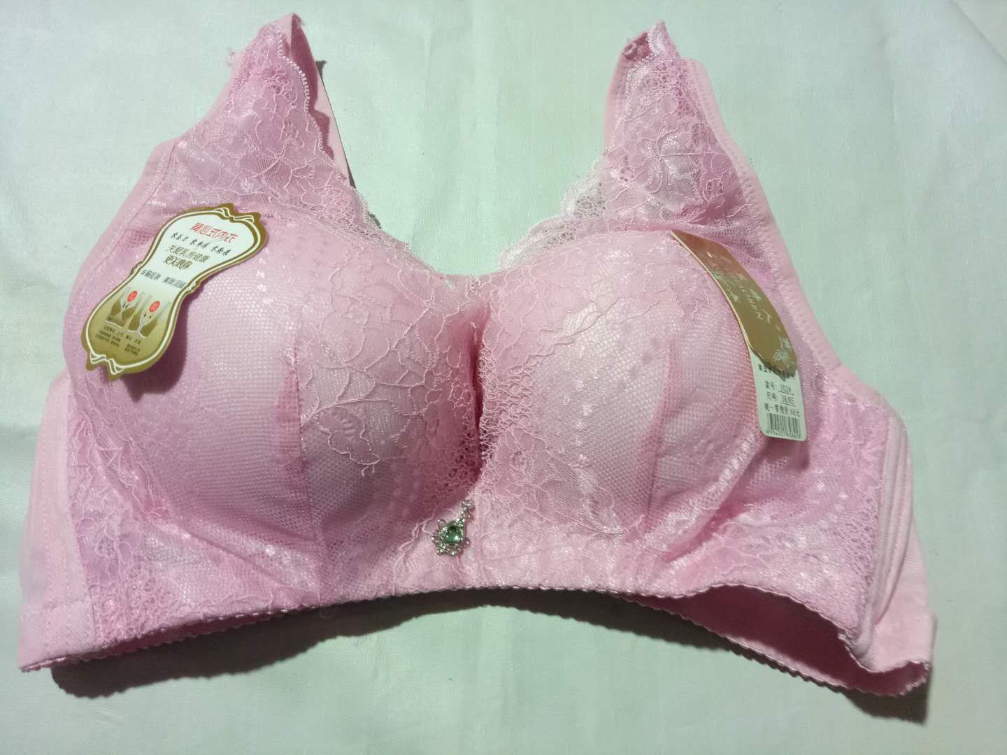 雾里娇人302#无钢圈文胸背心式蕾丝内衣D杯后四排扣大罩杯胸罩