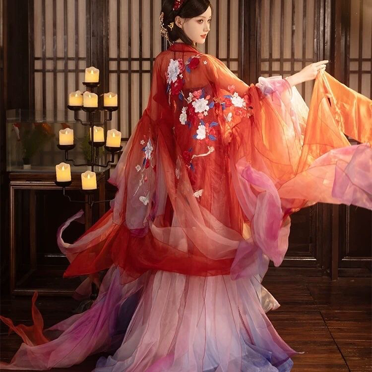 涂七七【石榴花神】原创十二花神系列重工刺绣大袖衫唐制汉服女