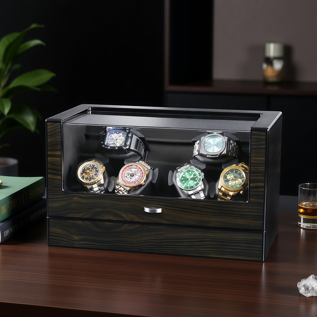 黄金檀六表位摇表器机械表家用自动转表器静音防磁摇摆器手表收盒