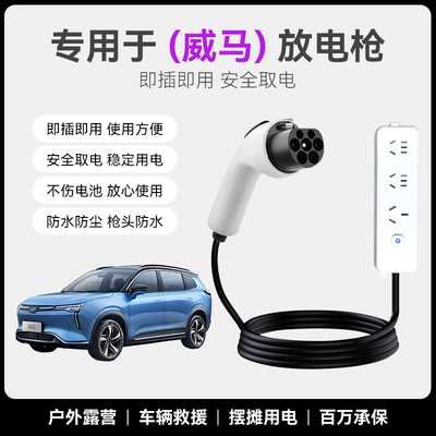 适用威马W6pro外放电枪新能源电动汽车户外露营反向取电插座设备