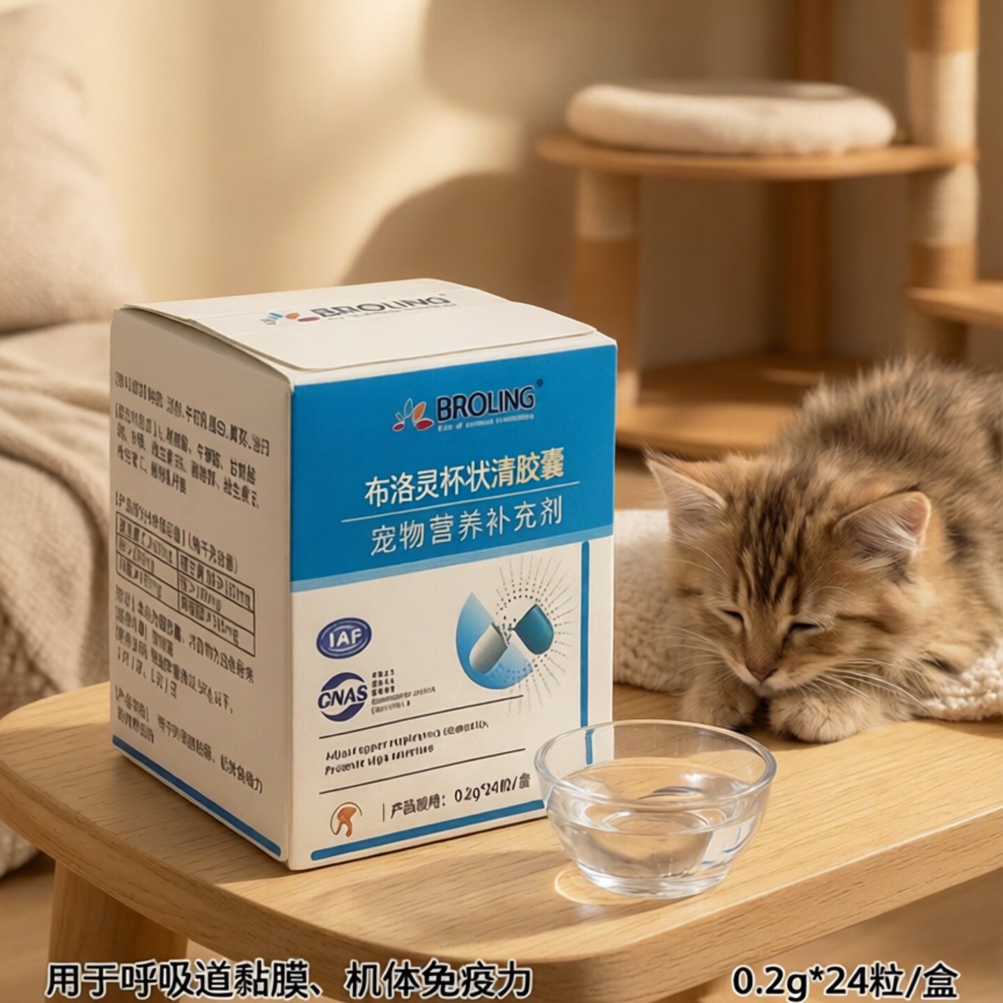布洛灵杯状清口服胶囊宠物猫咪猫口炎猫鼻支喷嚏流泪