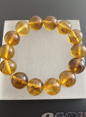 顶账处理 波罗的海琥珀 金珀合成/高仿琥珀 单圈手串链16mm±包邮