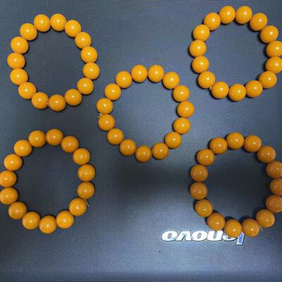 顶账处理 波罗的海琥珀 老蜜蜡合成/高仿珀 男女款单圈手串14.5mm
