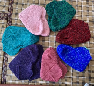 一针一线 手工编织 绒线袜 秋冬加厚保暖舒适 居家地板袜 绒线鞋