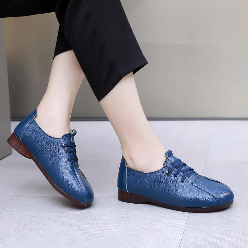 上海花牌真皮女鞋牛筋软底防滑中老年皮鞋深口平底单鞋舒适妈妈鞋,女鞋,深口单鞋,淘宝优惠券,粉丝福利购,淘宝优惠卷