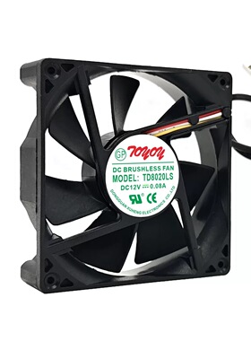 全新原装 TD8020LS DC12V 0.08A 80*20MM 静音8CM冰箱 饮水机风扇