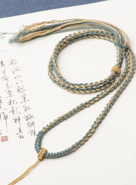 手搓棉线藏式风彩色手工编织金刚结半成品挂绳蜜蜡文玩项链吊坠绳