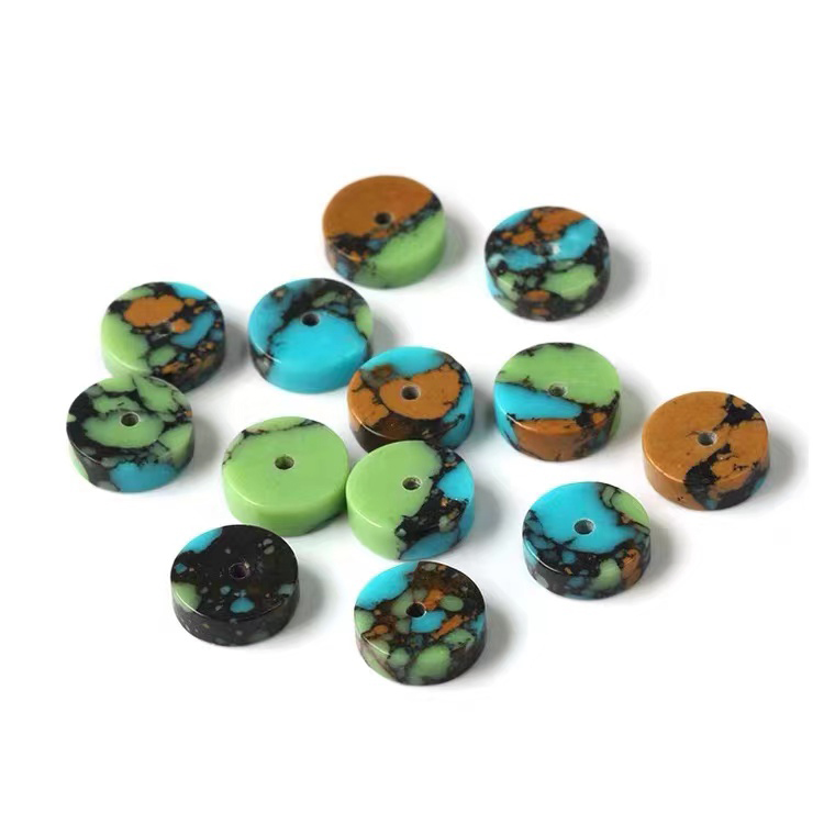 优化唐三彩隔片手串配件唐三彩扁珠垫片散珠佛珠项链金刚菩提配饰